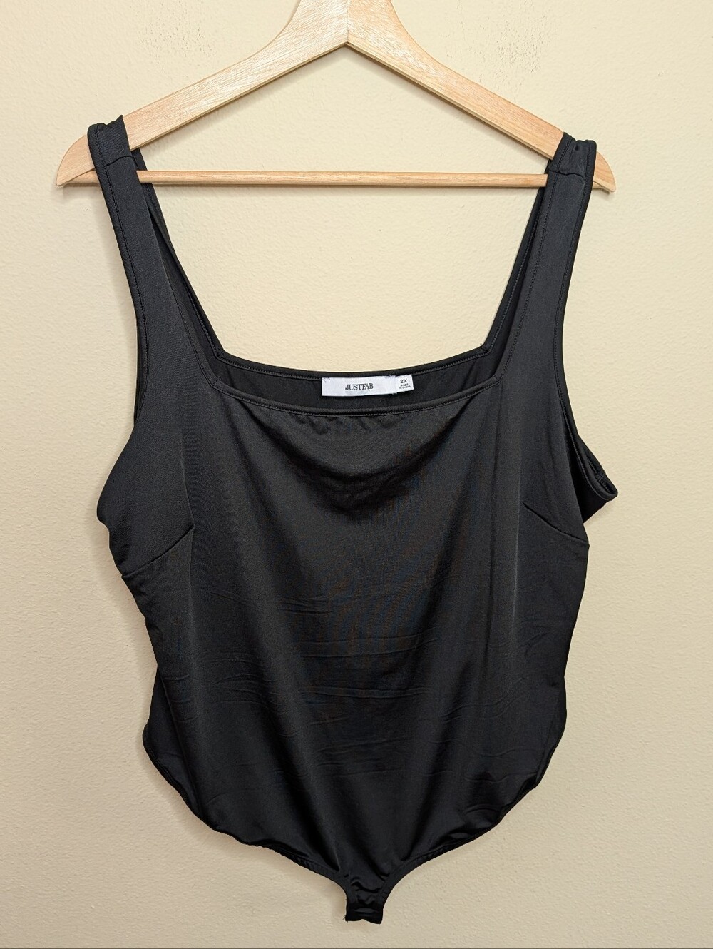 JustFab Black Square Neck Bodysuit - 2X - NWOT
